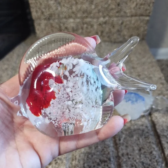 Glass Fish Paperweight Nautical Tropical Set Of 4 Paperweights - Picture 2 of 15